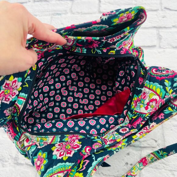 Vera Bradley Emily Paisley Quilted Satchel Shoulder Bag Floral Print Colorful - Picture 8 of 12